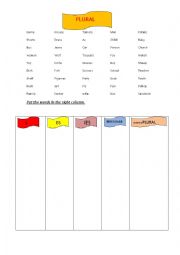 English Worksheet: PLURAL NOUNS