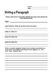 English Worksheet: Writing a paragraph