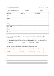 English Worksheet: Compare and contrast transition words