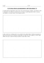 English Worksheet: Practice Addressing Envelopes