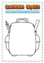Classroom Objects - for visual and kinestesic learners (2 pages)