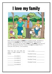 English Worksheet: Family