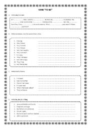 English Worksheet: VERB TO BE