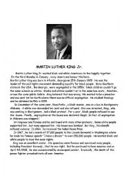 English Worksheet: martin luther king
