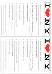 English Worksheet: NYC part 1