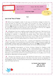 English Worksheet: End-of-term English Test N 2 (Bac Sc)