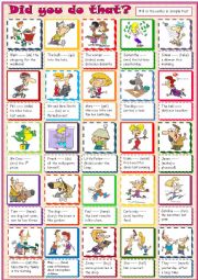 English Worksheet: Did you do that? - Simpple Past * irregular verbs*