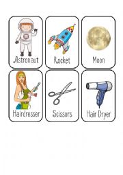 Jobs Card Game [4/8] [Astronaut - Hairdresser - Magician - Mechanic]