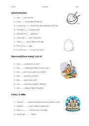 English Worksheet: a-an-any-some