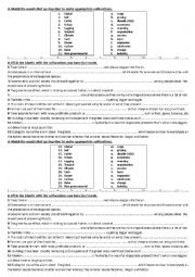 English Worksheet: Ecology Collcations 