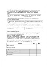 English Worksheet: reading