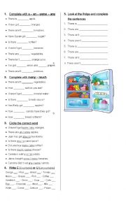 English Worksheet: Countable Uncountable Nouns