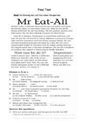 English Worksheet: Test for Elementary