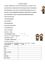 English Worksheet: detective/theft story 2 the detective story 2 T/F Exercises-filling the table-wh questions/simple past 
