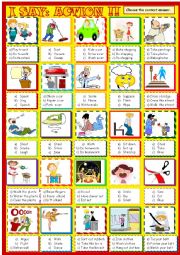 I say : action!:Verb multiple choice activity