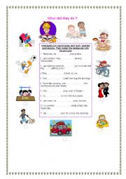 English Worksheet: What did they do yesterday?