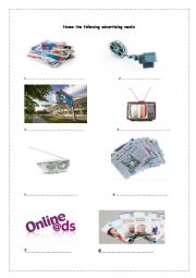 English Worksheet: Advertising Media