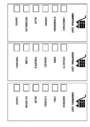 English Worksheet: The supermarket game (part 2). Shopping list