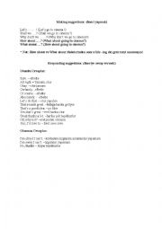 English Worksheet: making suggestions