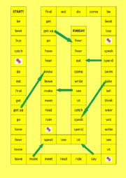 English Worksheet: irregular verbs - board game