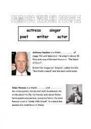 English Worksheet: Famous Welsh