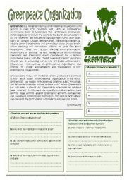 English Worksheet: Green peace Organization