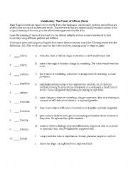 English Worksheet: The Power of Affixes (form)