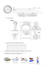 English Worksheet: Daily routine
