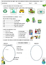 English Worksheet: 7th grade second exam for TURKISH Students