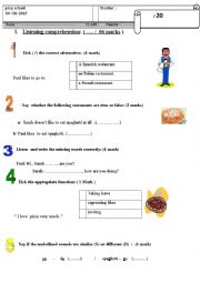 English Worksheet: 2nd term test 7th form