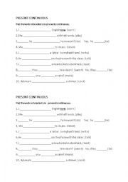 English Worksheet: Present Continuous