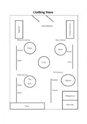 English Worksheet: Clothing Store Preposition