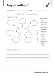 English Worksheet: writing a self-introduction letter