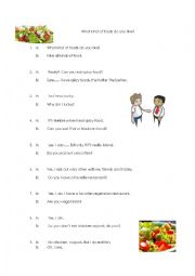 English Worksheet: What kind of food do you like