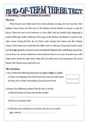 English Worksheet: end-of term3 test