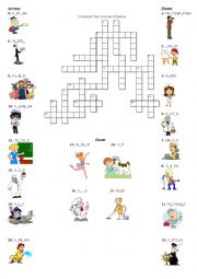 English Worksheet: Jobs Crossword