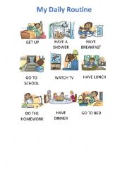 English Worksheet: My Daily Routine