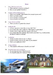 English Worksheet: Home speaking