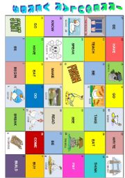 English Worksheet: IRREGULAR VERBS goose game