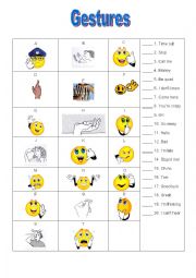 English Worksheet: Gestures