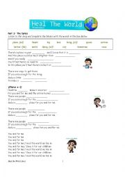 Michael Jackson - Heal The World Worksheet