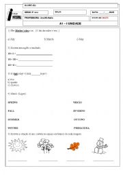 English Worksheet: seasons