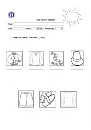 English Worksheet: Tests clothes