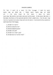 English Worksheet: Readings about daily routine