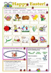 English Worksheet: Happy Easter 2!!!!