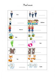 English Worksheet: Plural nouns