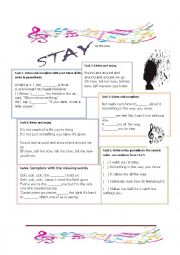 English Worksheet: Stay by Rihanna