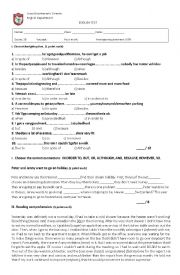 English Worksheet: 1 prueba tercero