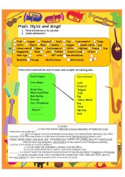 English Worksheet: Music Styles