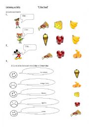 English Worksheet: likes and dislikes